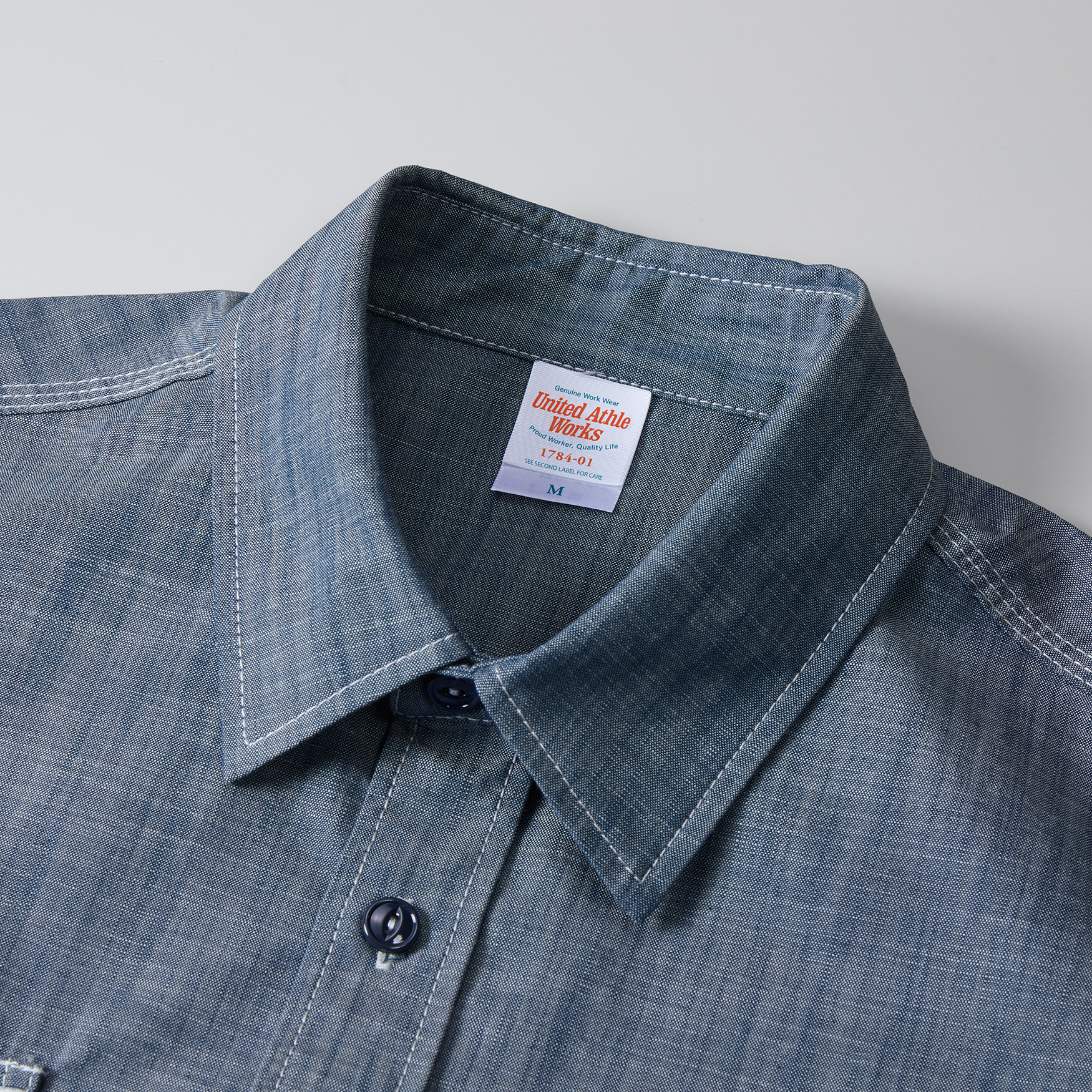 T/C シャンブレー ワーク ロングスリーブ シャツ【1784-01】