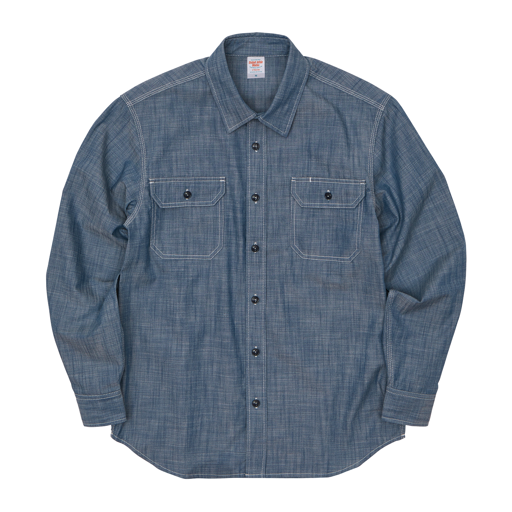 T/C シャンブレー ワーク ロングスリーブ シャツ【1784-01】